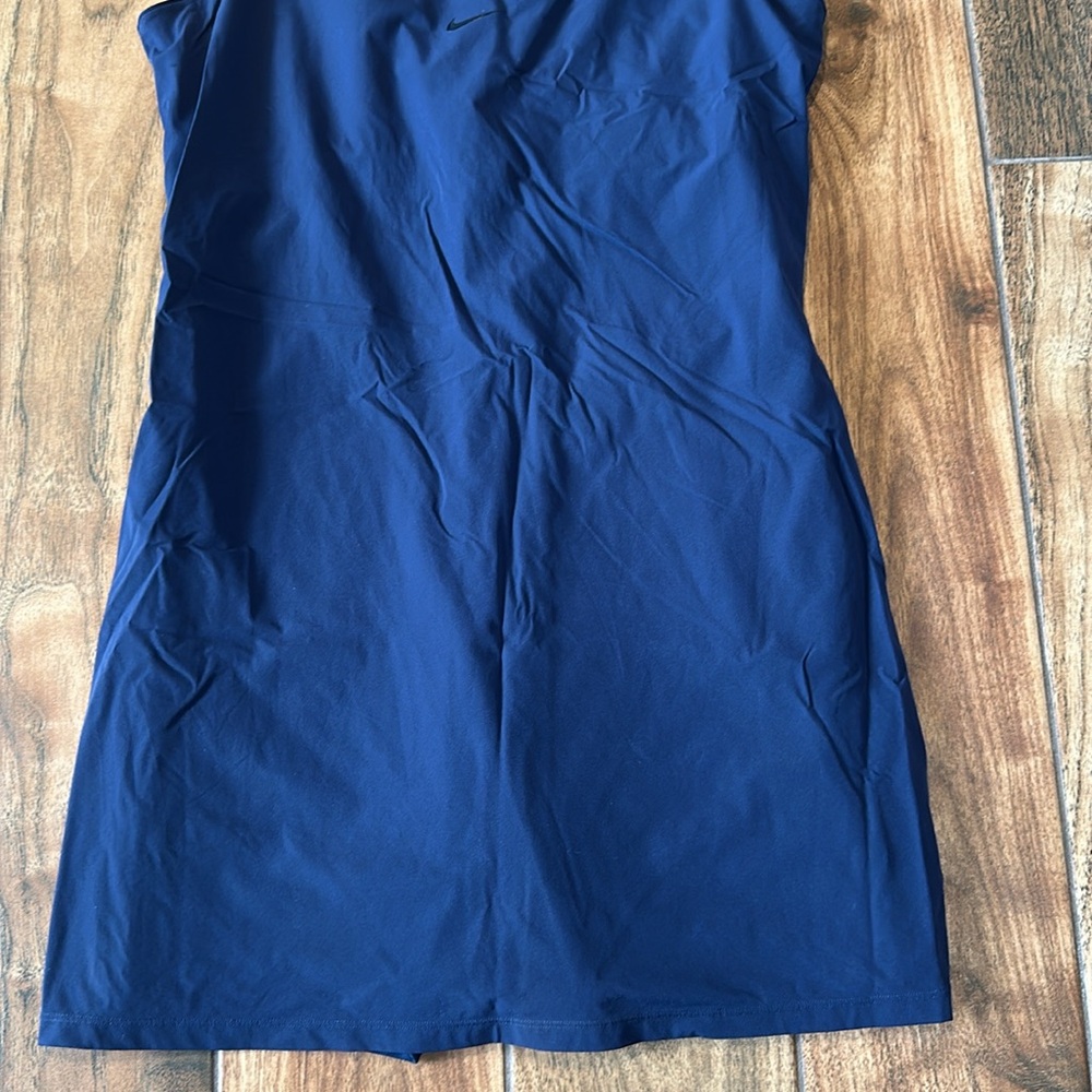 Nike Bliss Luxe Training Dress Navy Dress with Black Check‎ size Medium - Picture 4 of 7